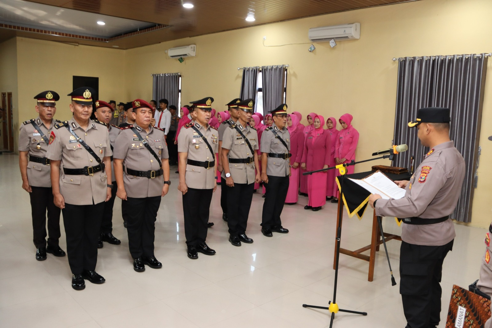 Kapolres Pringsewu Pimpin Sertijab Sejumlah Pejabat Utama, Berikut Daftarnya 