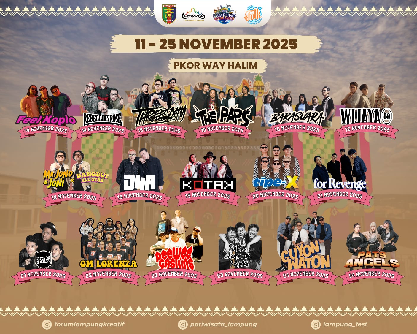Lampungphoria, Pesta Musik Lintas Genre Akan Guncang PKOR Wayhalim