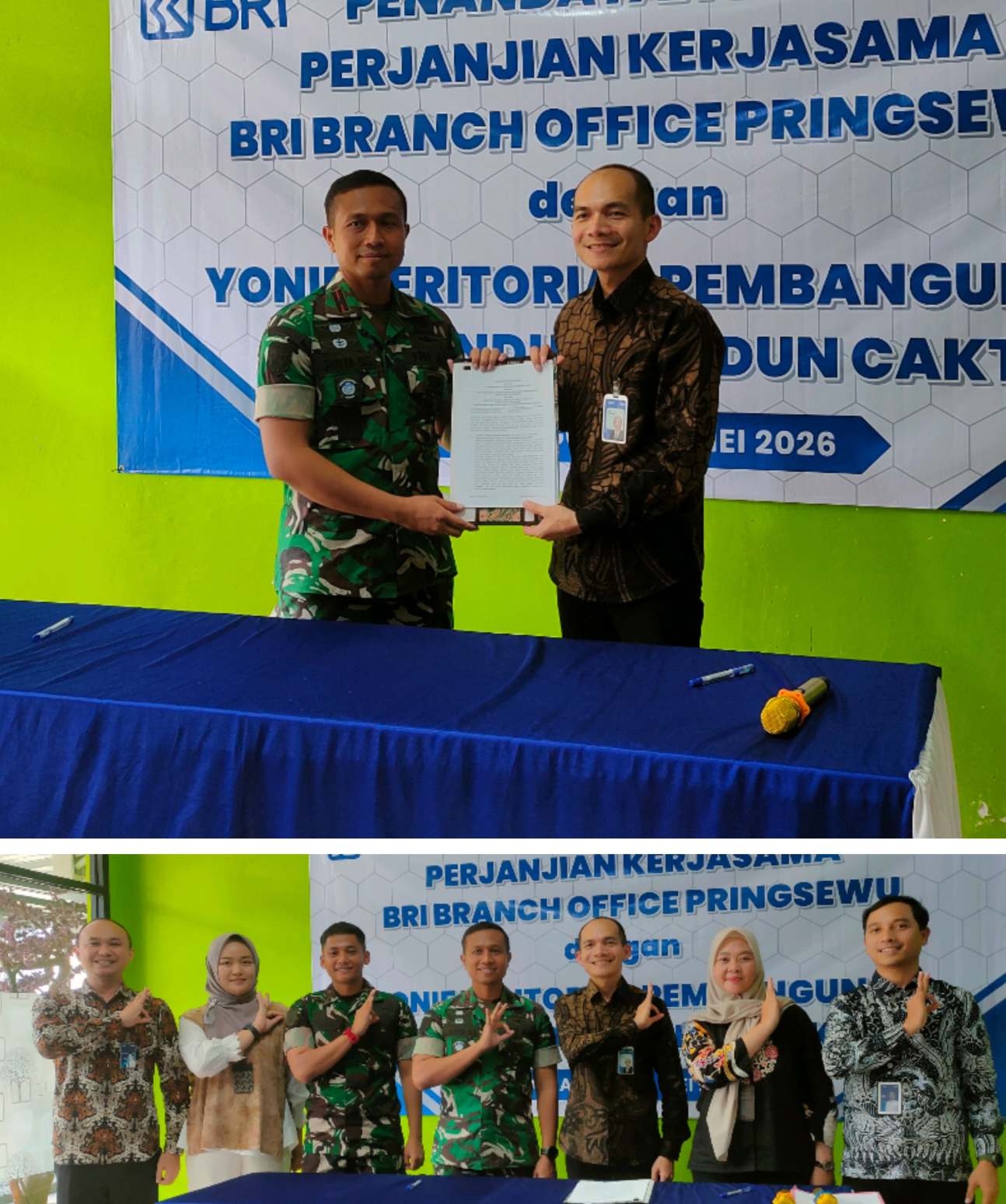 BRI Jalin Kerjasama Dengan Yonif TP 945/Pandu Pepadun Cakti
