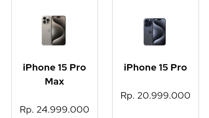 Ini Perbandingan Harga dan Spesifikasi HP Iphone 15 Pro dan 15 Pro Max