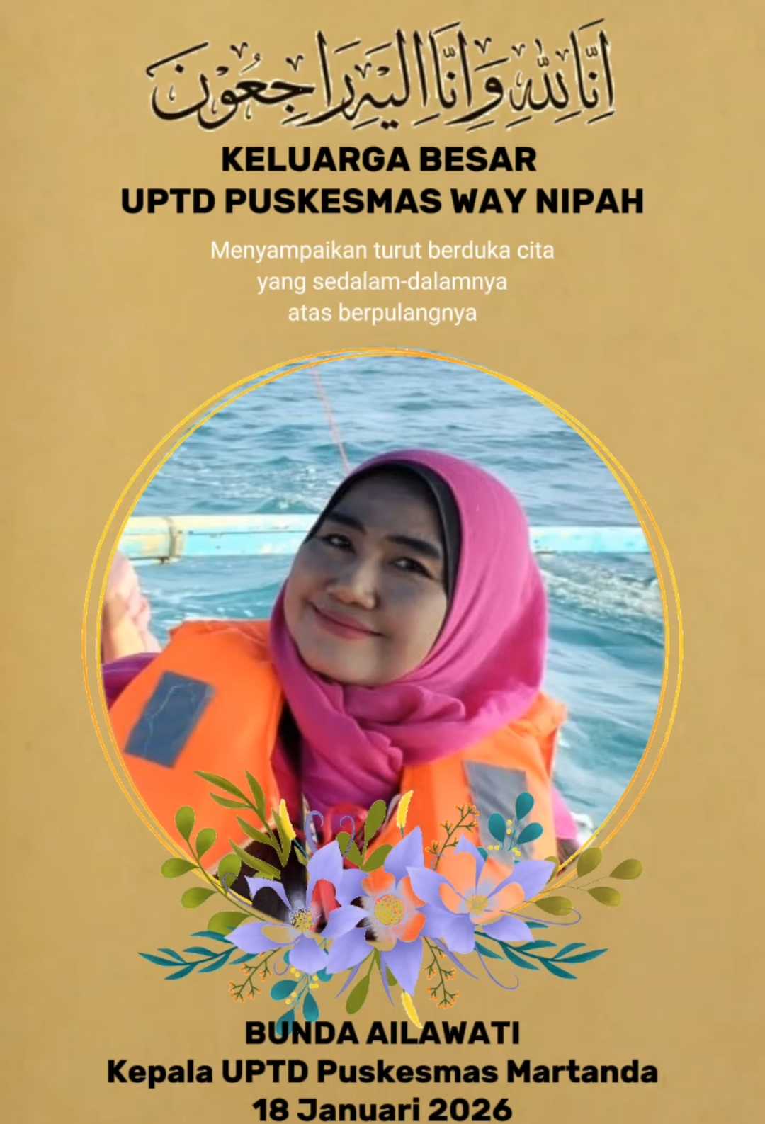 Innalillahi, Kepala UPT Puskesmas Martanda, Ailawati Berpulang 