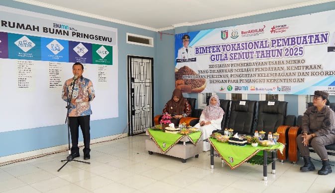 Bupati Pringsewu Apresiasi Bimtek Vokasional Pembuatan Gula Semut 