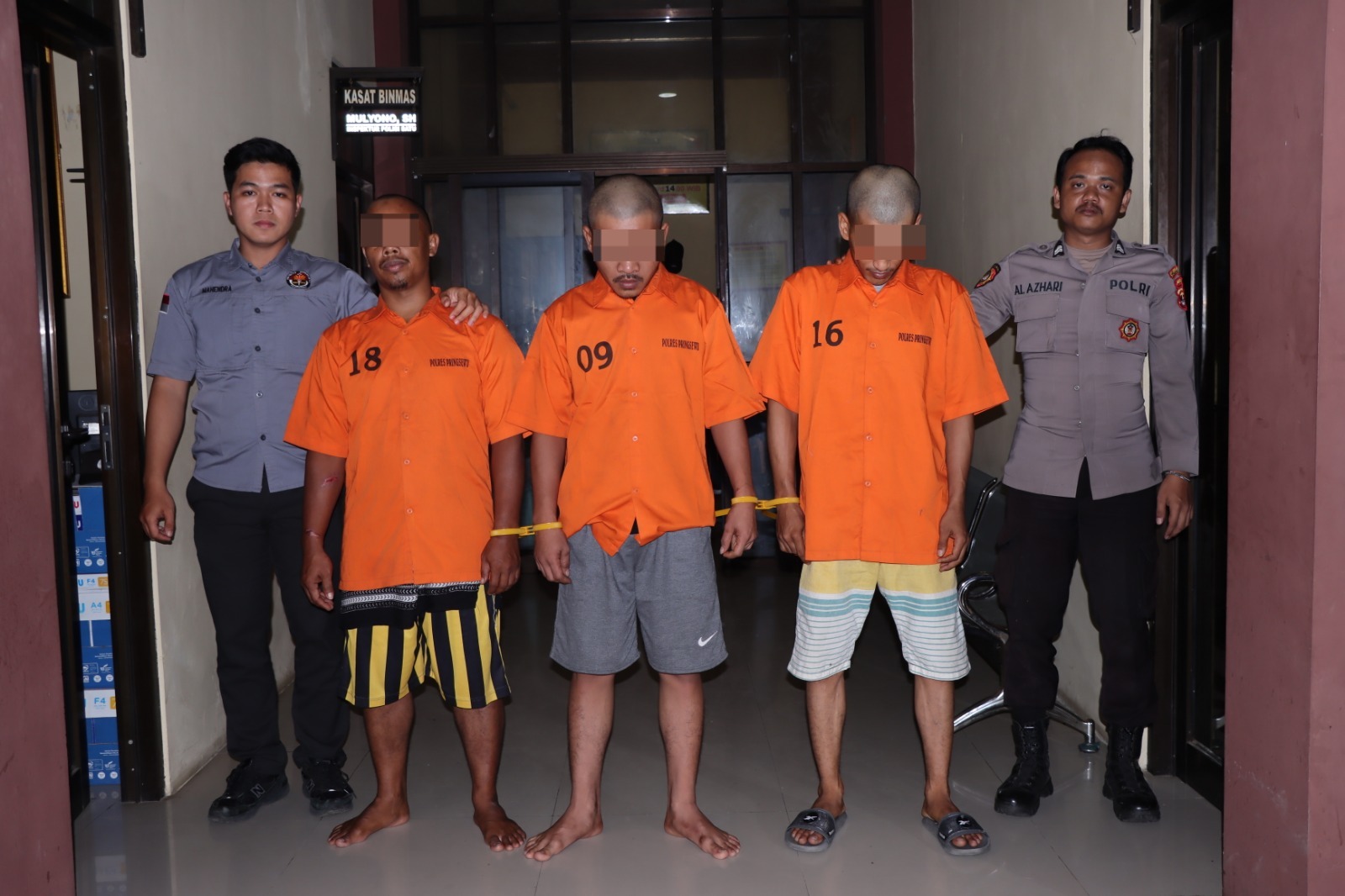 Satu dari Tiga Pelaku Yang Diamakan Satresnarkoba Polres Pringsewu Adalah Oknum PNS