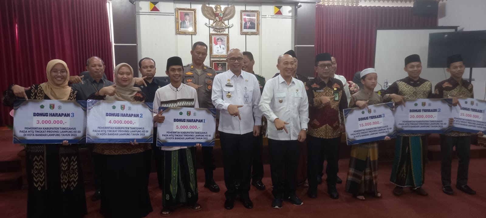 Kendati Runner Up di Ajang MTQ Ke 50, Kafilah Tanggamus Tetap Diguyur Bonus