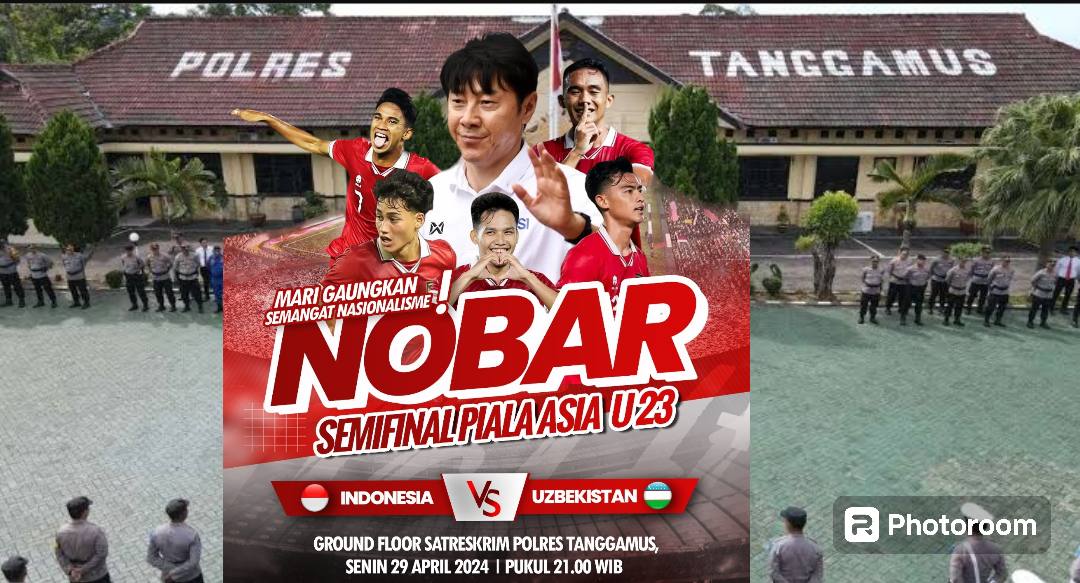 Polres Tanggamus Gelar Nobar Semifinal Piala Asia Timnas Indonesia Vs Uzbekistan 