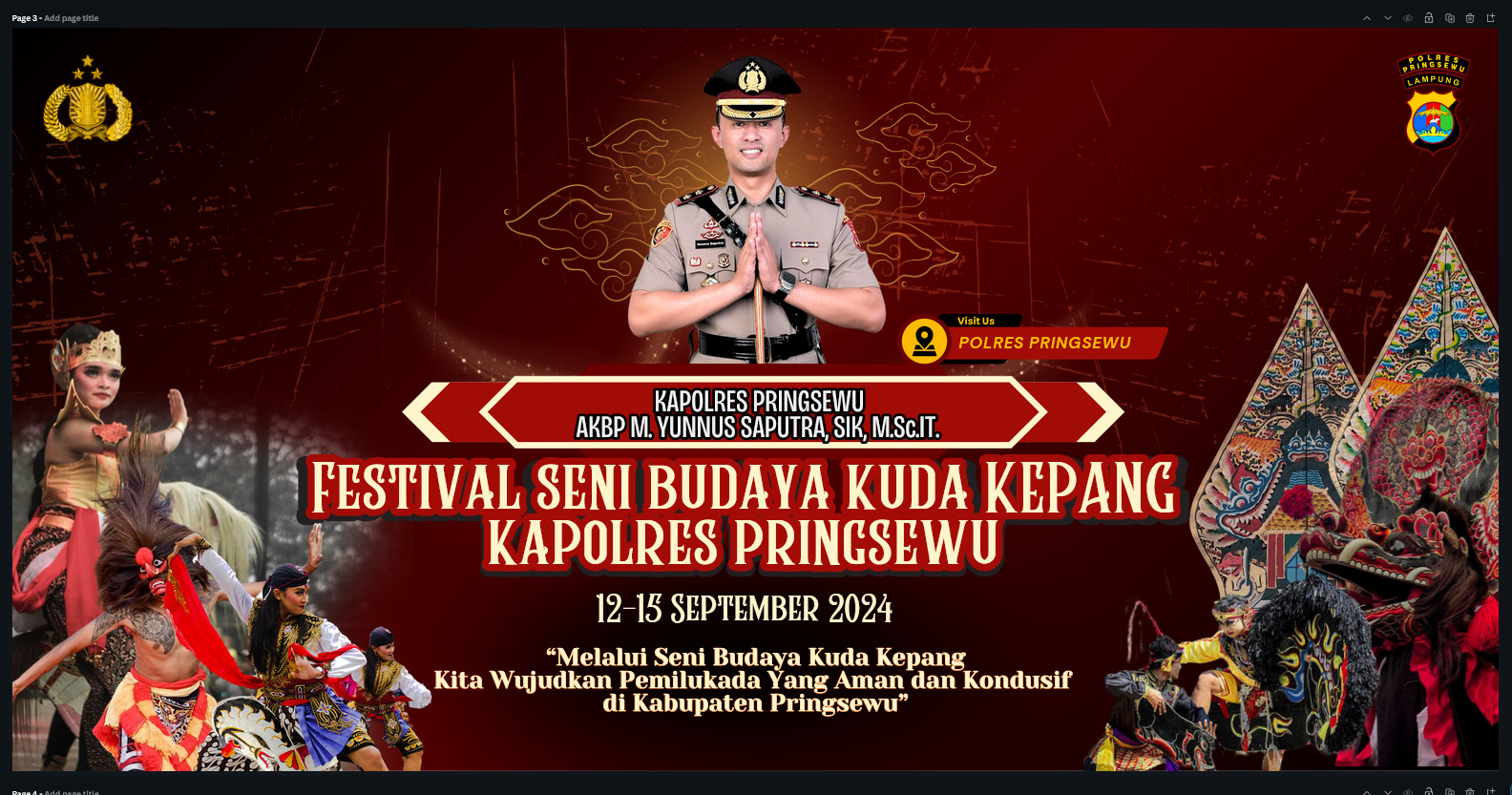 Sejukan Suhu Jelang Pilkada 2024, Polres Pringsewu Akan Gelar Festival Seni Budaya Kuda Kepang