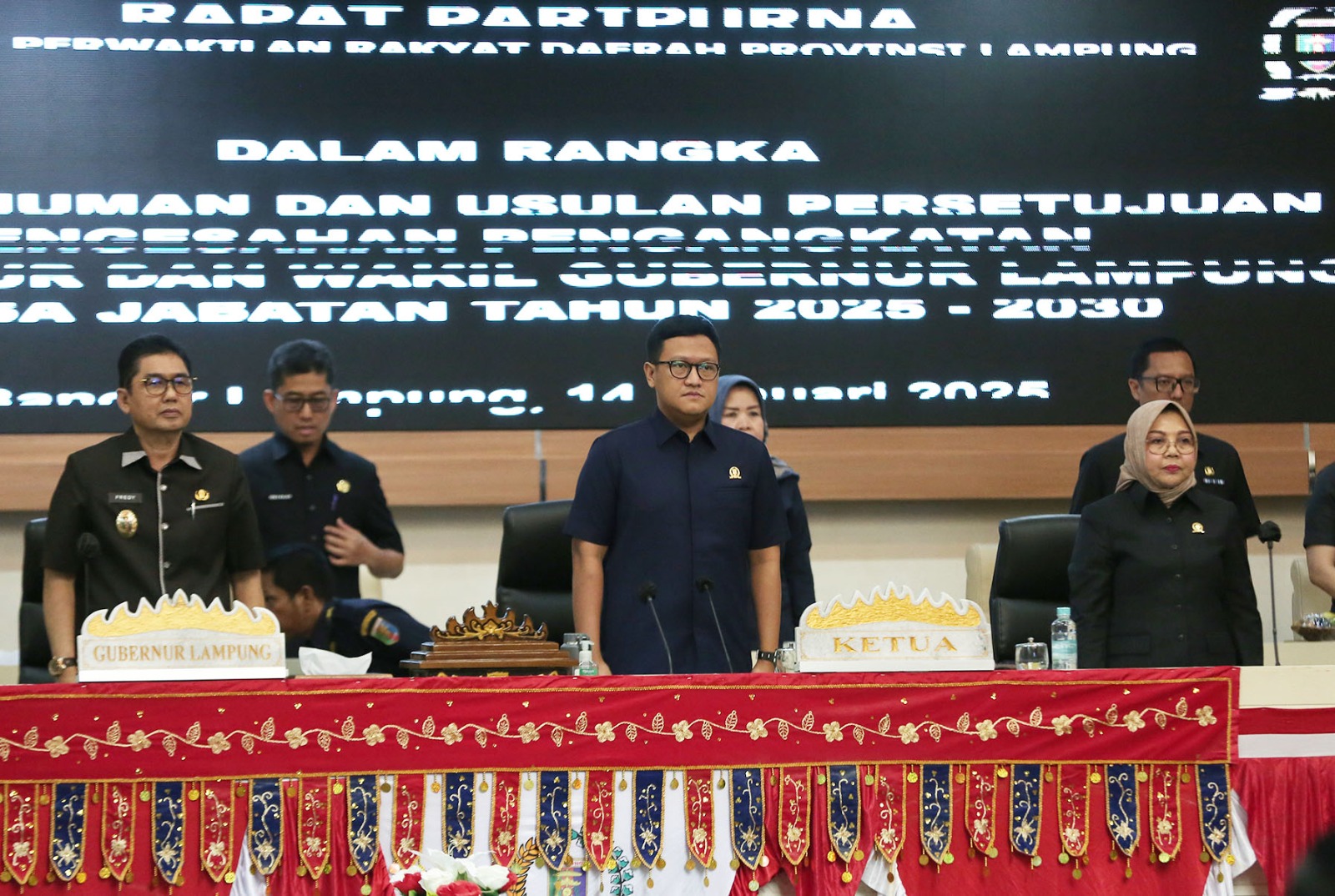 DPRD Lampung Menyetujui Pengangkatan Rahmat Mirzani Djausal-Jihan Nurlela sebagai Gubernur dan Wagub Lampung