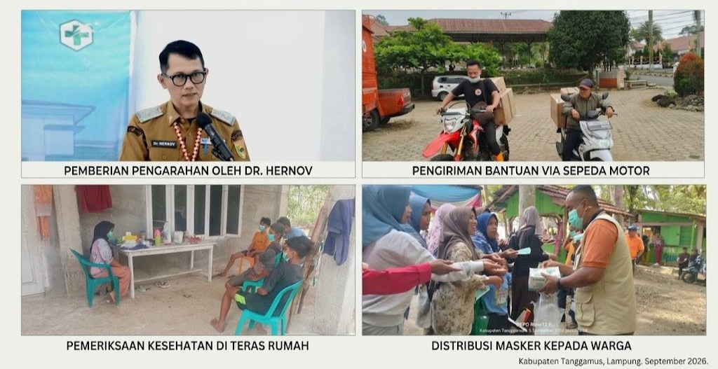 Gerak Cepat Hadapi Abu Vulkanik, Pemkab Tanggamus Salurkan Masker dan Obat ke Wilayah Terdampak
