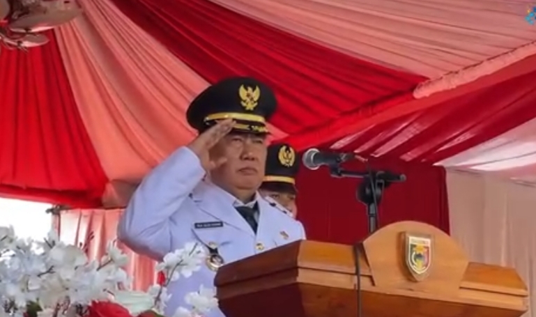 Perdana ,Bupati Tanggamus Moh.Saleh Asnawi Jadi Irup HUT Ke 80 RI. Ini Pesan Yang Disampaikan