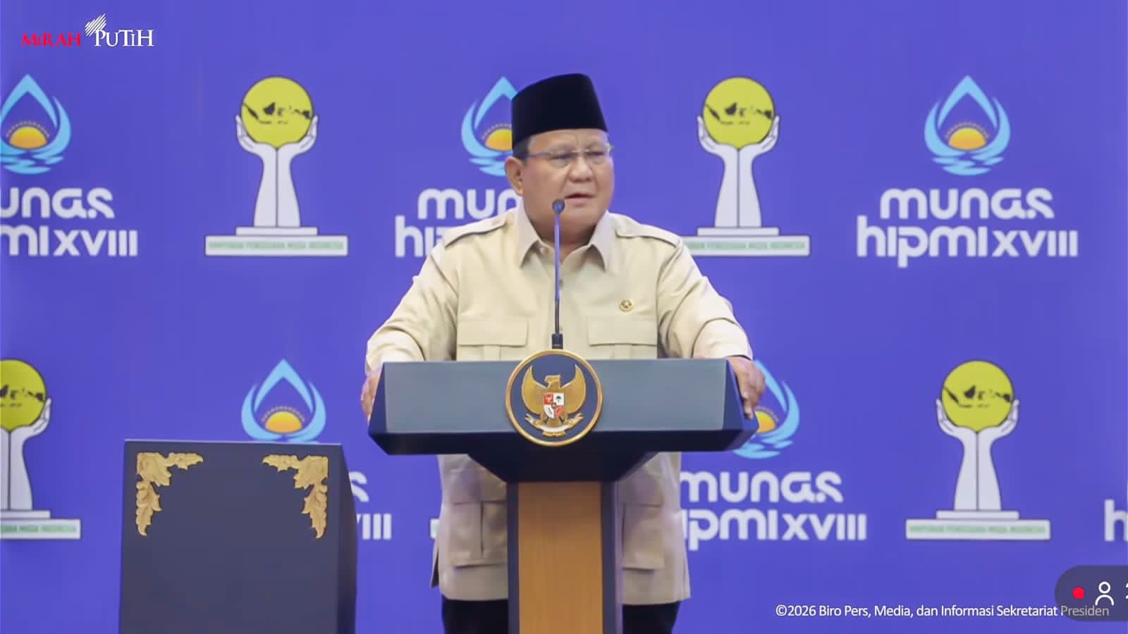 Prabowo Buka Munas HIPMI XVIII Yang Berlangsung di Lampung