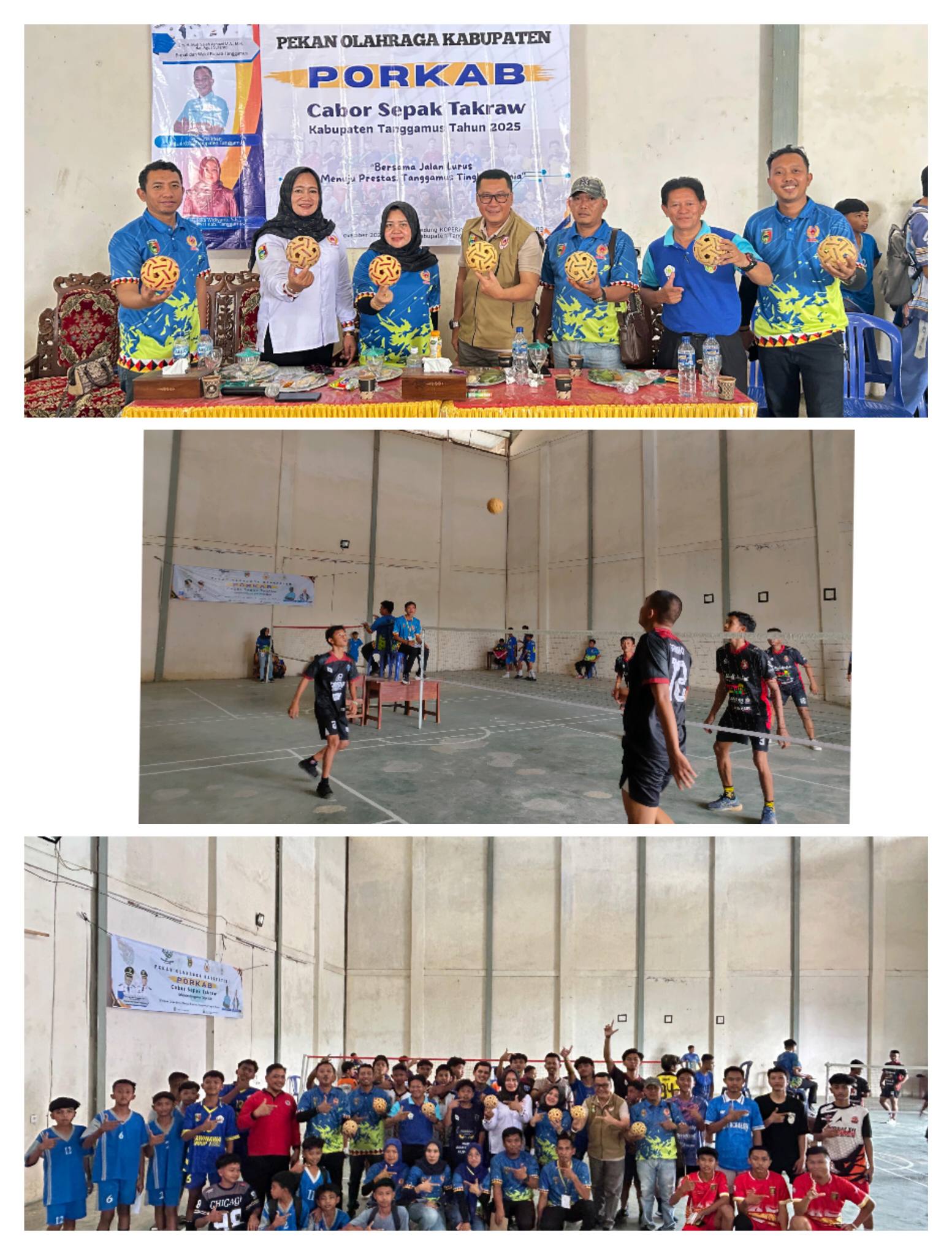 Resmi Memulai Pertandingan di Ajang Porkab 2025, Cabor Sepak Takraw Disambut Antusias 