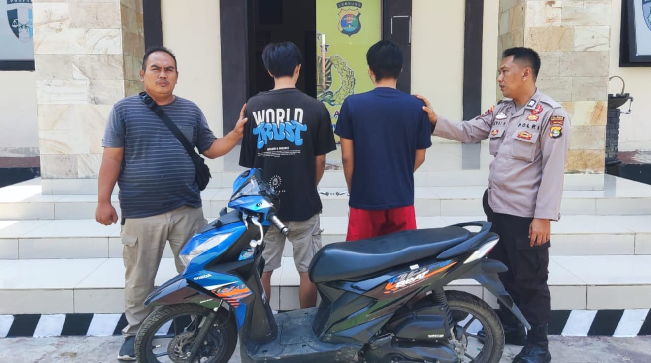 Gelapkan Motor, Tukang Ojek dan Penadah Asal Baros Kota Agung Diamankan Polisi