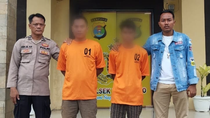 Komcad bersama Warga Tangkap Dua Pelaku Spesialis Bobol Rumah di Kecamatan BNS, Tanggamus 