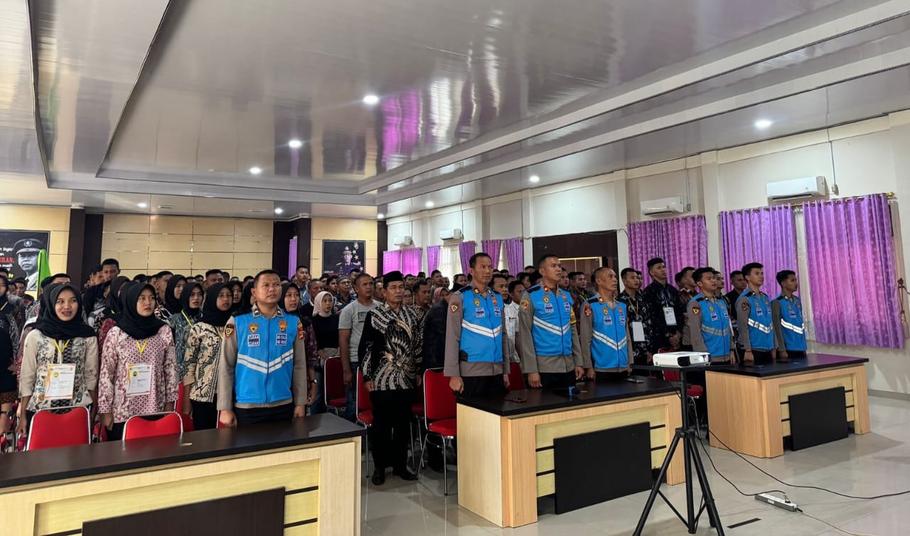 167 Casis Polri Tandatangani Pakta Integritas dan Diambil Sumpah di Mapolres Tanggamus