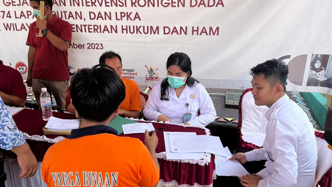 Deteksi Dini TB Paru, Lapas Kota Agung Lakukan Skrining Kepada Ratusan Warga Binaan