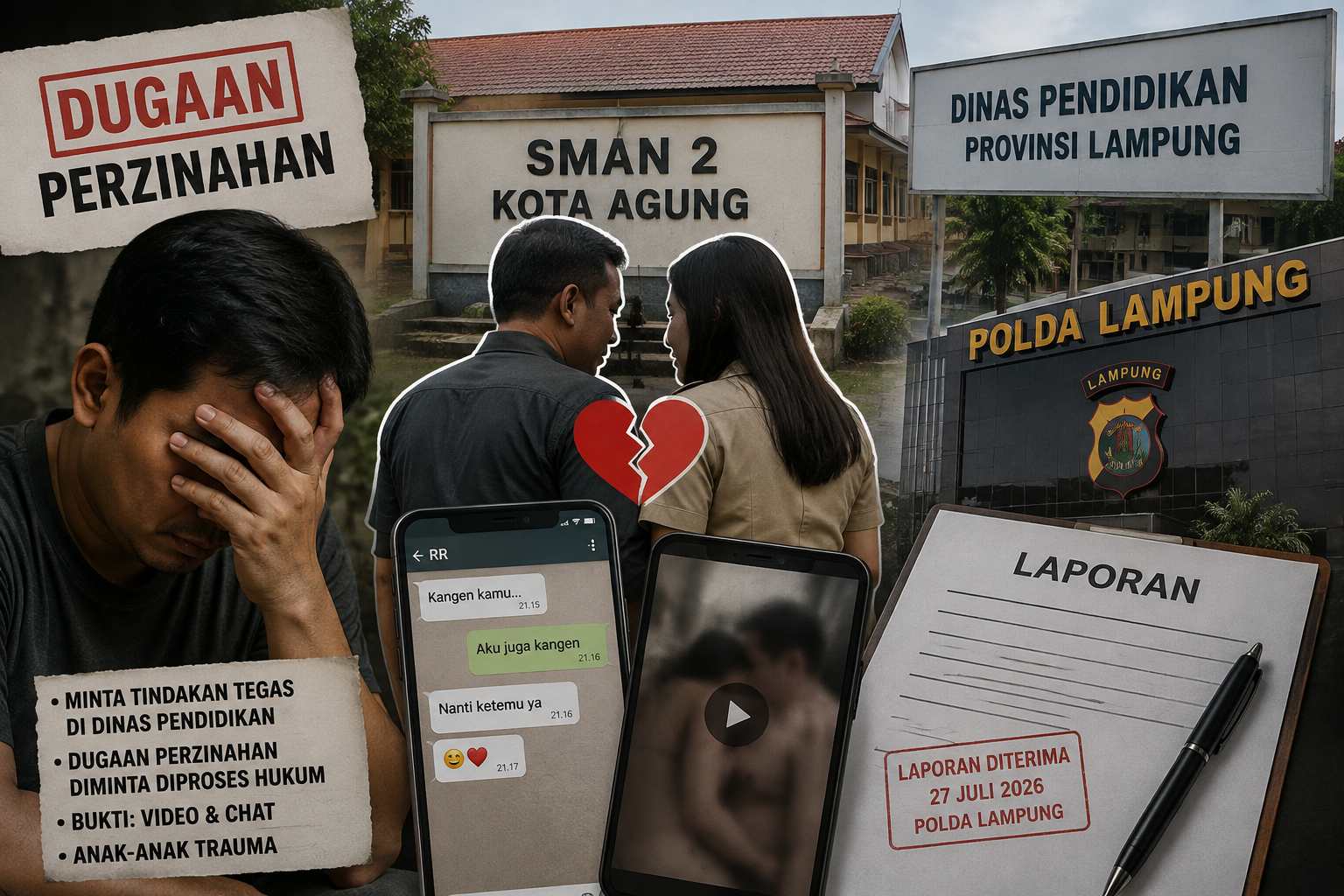 Suami Oknum Guru SMAN 2 Kota Agung Minta Tindakan Tegas, Dugaan Perzinahan Diserahkan ke Penyidik