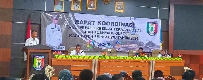 Dinsos Pringsewu Gelar Rakor DTKS dan Puskesos-SLRT 