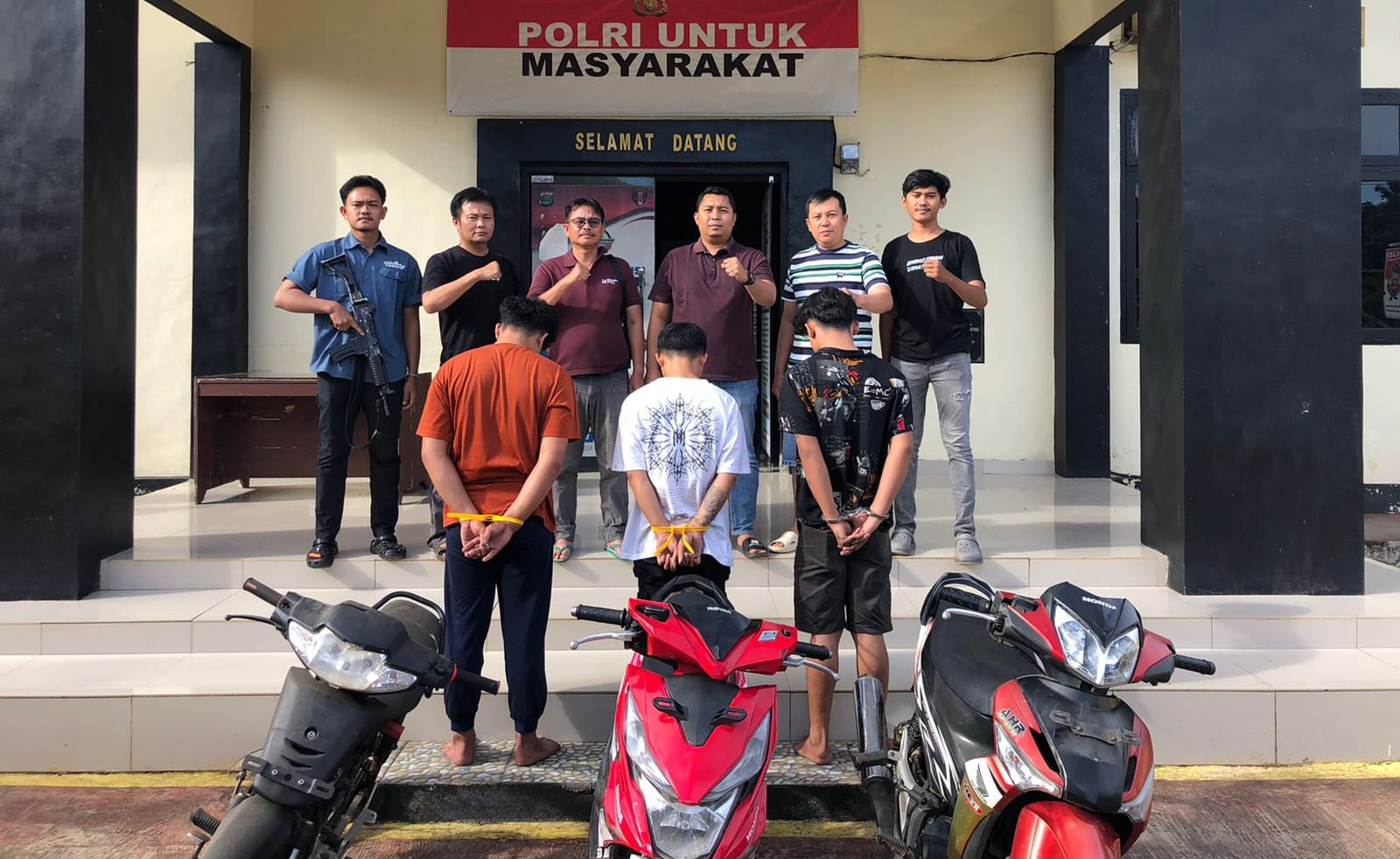 Tiga Pelaku Curanmor Digulung Polsek Pulau Panggung 