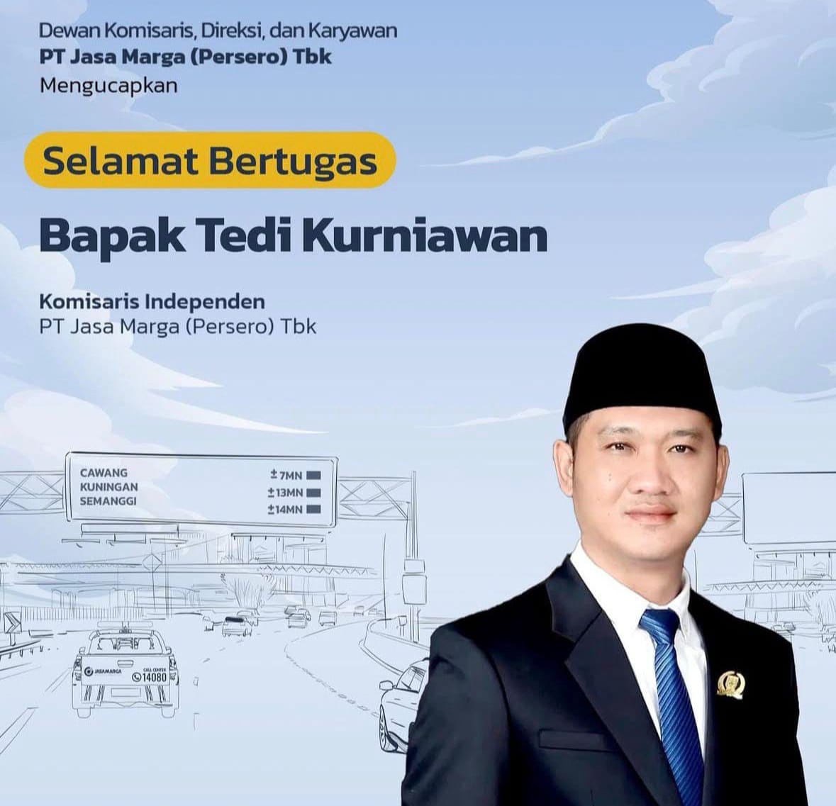 Putra Daerah Tanggamus, Tedi Kurniawan Jabat Komisaris Independen PT.Jasa Marga