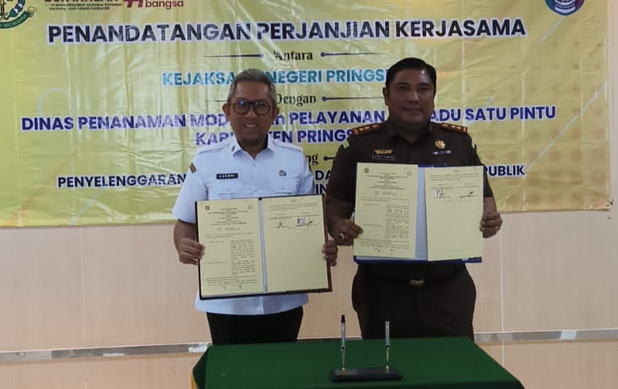 DPMPTSP dan Kejari Pringsewu Tandatangani PKS Tentang Penyelenggaraan MPP