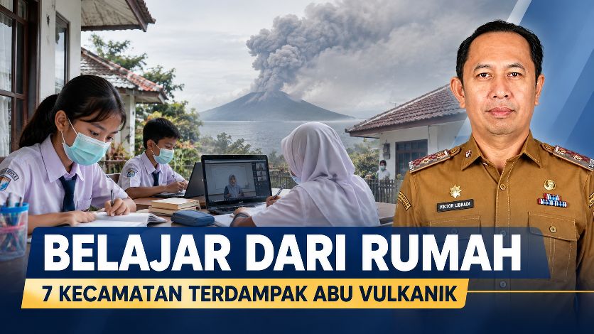 Debu Vulkanik Anak Krakatau, Sekolah di 7 Kecamatan Tanggamus Terapkan Belajar dari Rumah