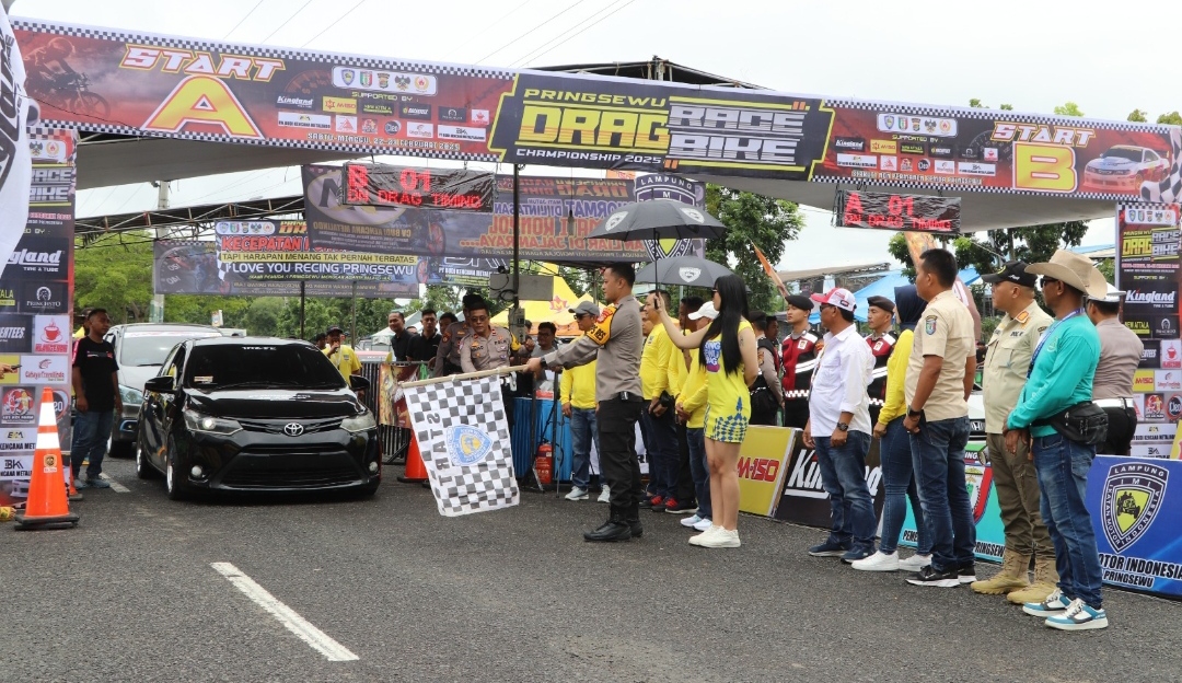 Meminimalisir Balap Liar, IMI  Bersama Polres Pringsewu Gelar Drag Bike dan Drag Race 2025