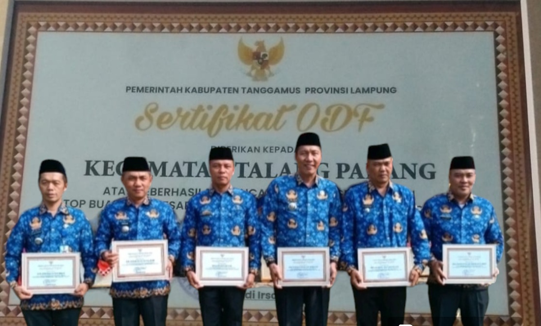 Top! Seluruh Pekon di 6 Kecamatan Tanggamus, Sandang Predikat Pekon ODF