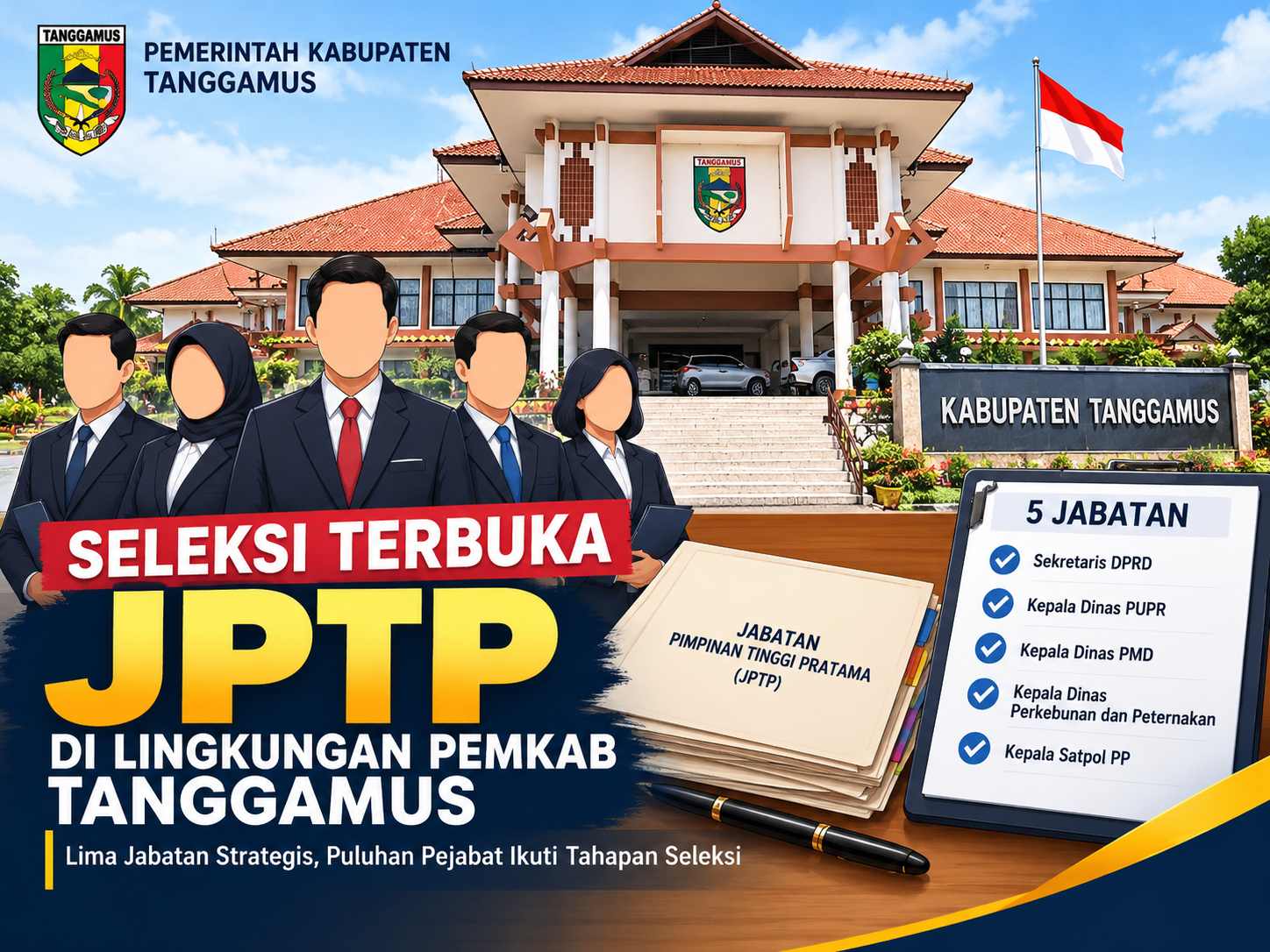 Selter JPTP Pemkab Tanggamus Dibuka, 20 Pejabat Lolos Seleksi Administrasi