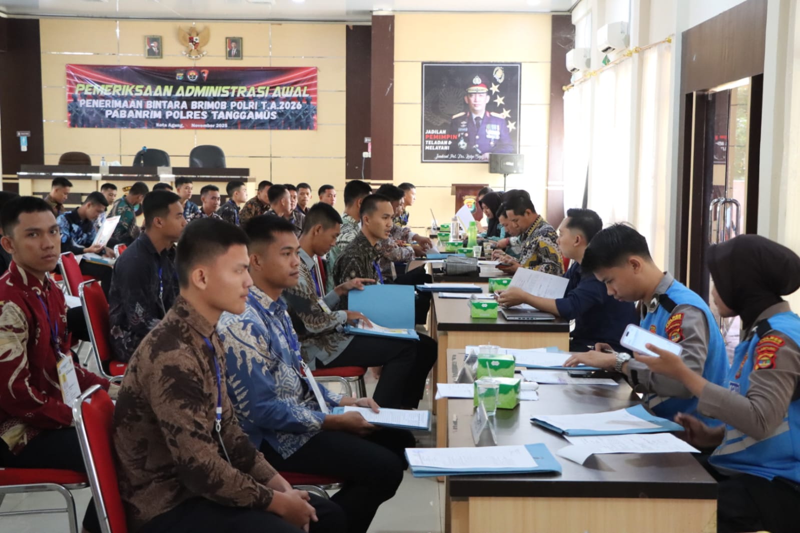 49 Peserta Ikuti Rikmin Awal Seleksi Bintara Brimob 2026 di Polres Tanggamus