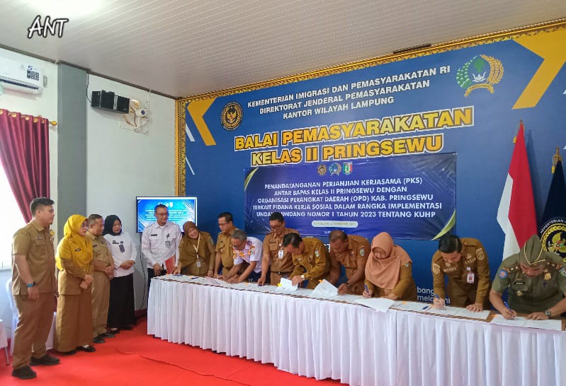 Pemkab Pringsewu dan Bapas Jalin Kerjasama Implementasi Pidana Kerja Sosial 