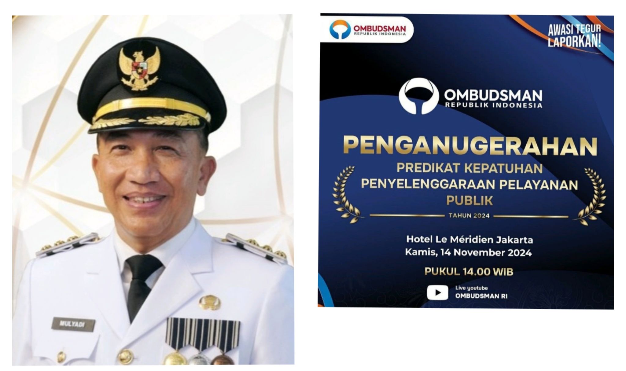 Selamat, Pemkab Tanggamus Raih Zona Hijau Penilaian Ombudsman 