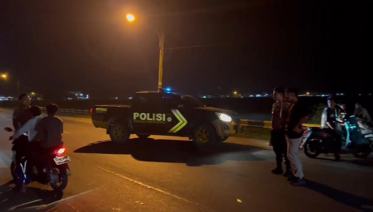 Polisi Bubarkan Balap Liar di Jalinbar Pringsewu