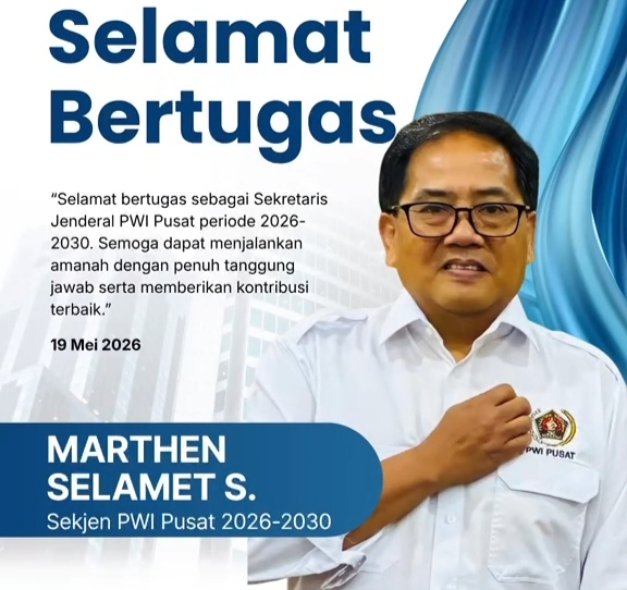 Marthen Selamet Susanto Resmi Jabat Sekjen PWI Pusat