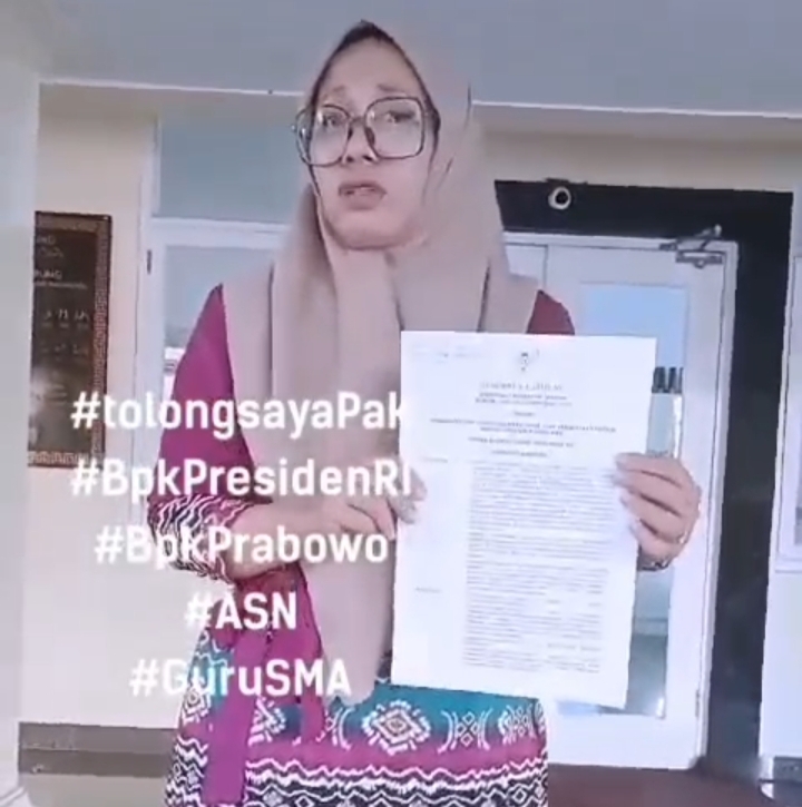  Viral! Dipecat Sepihak Guru di Way Kanan Minta Keadilan Dari Presiden Prabowo