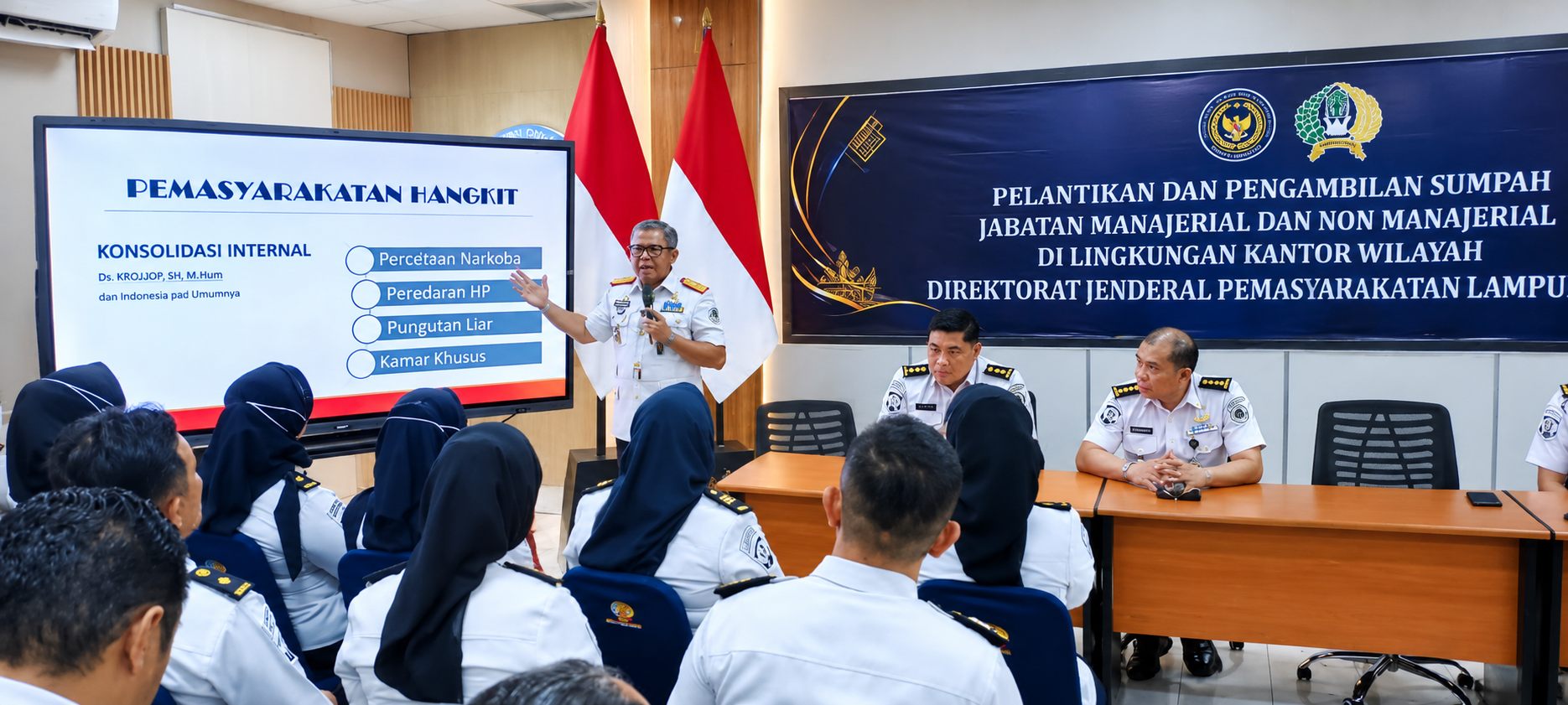 Kakanwil Ditjenpas Lampung Minta Jajaran Kerja dengan Hati, Tegas dan Tetap Humanis