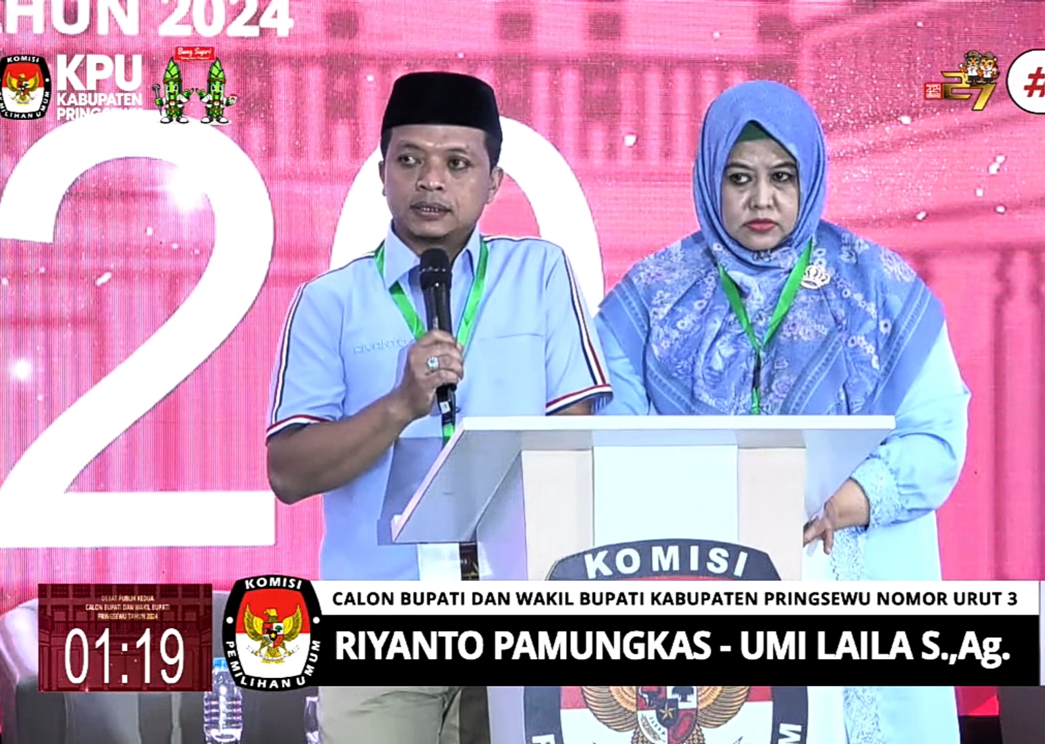 Inilah Visi Misi Riyanto-Umi di Debat Kedua Pilkada Pringsewu 2024