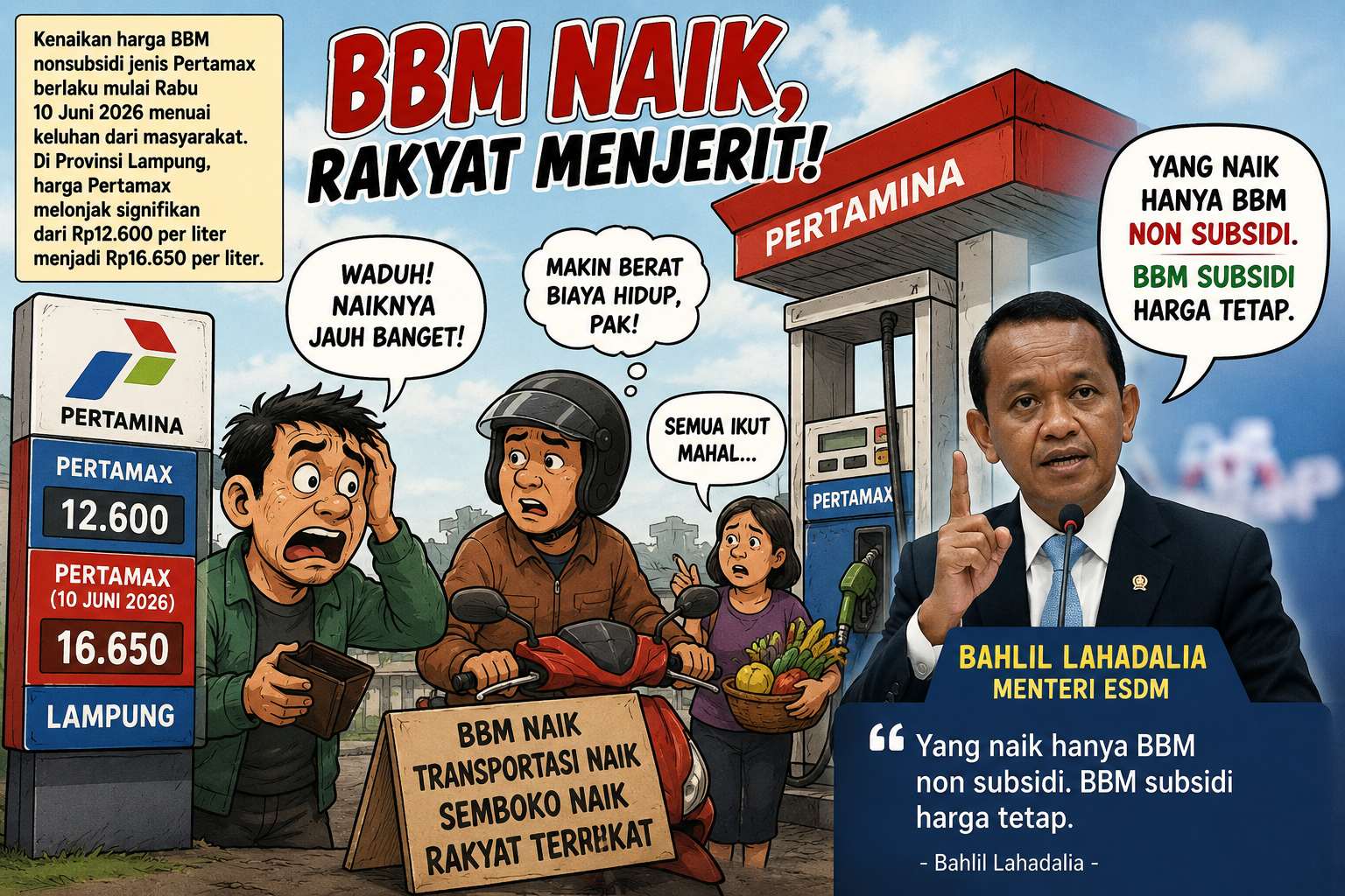 Harga Pertamax Melonjak Dikeluhkan Warga Lampung, Begini Respon Bahlil