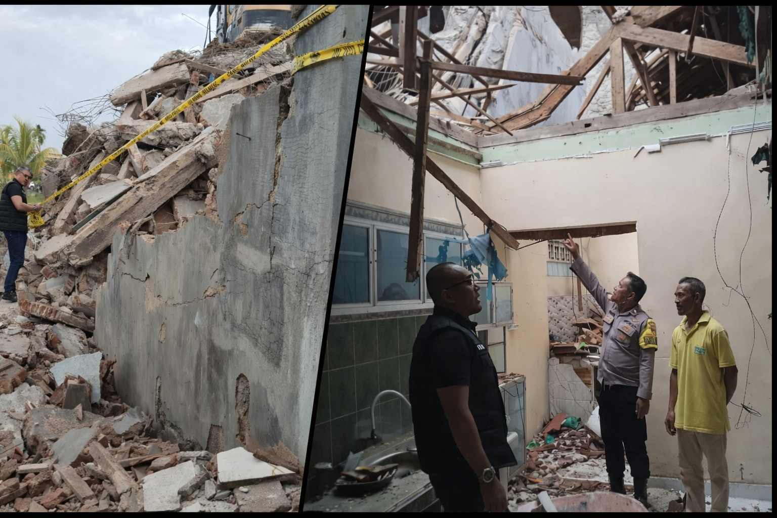 Bongkaran Gedung Walet Berujung Petaka, Rumah Warga Hancur Diterjang Material