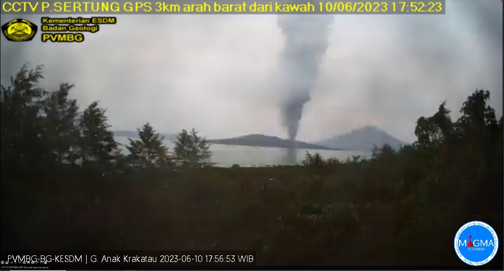 Gunung Anak Krakatau Kembali Erupsi, Sabtu (10 Juni 2023)