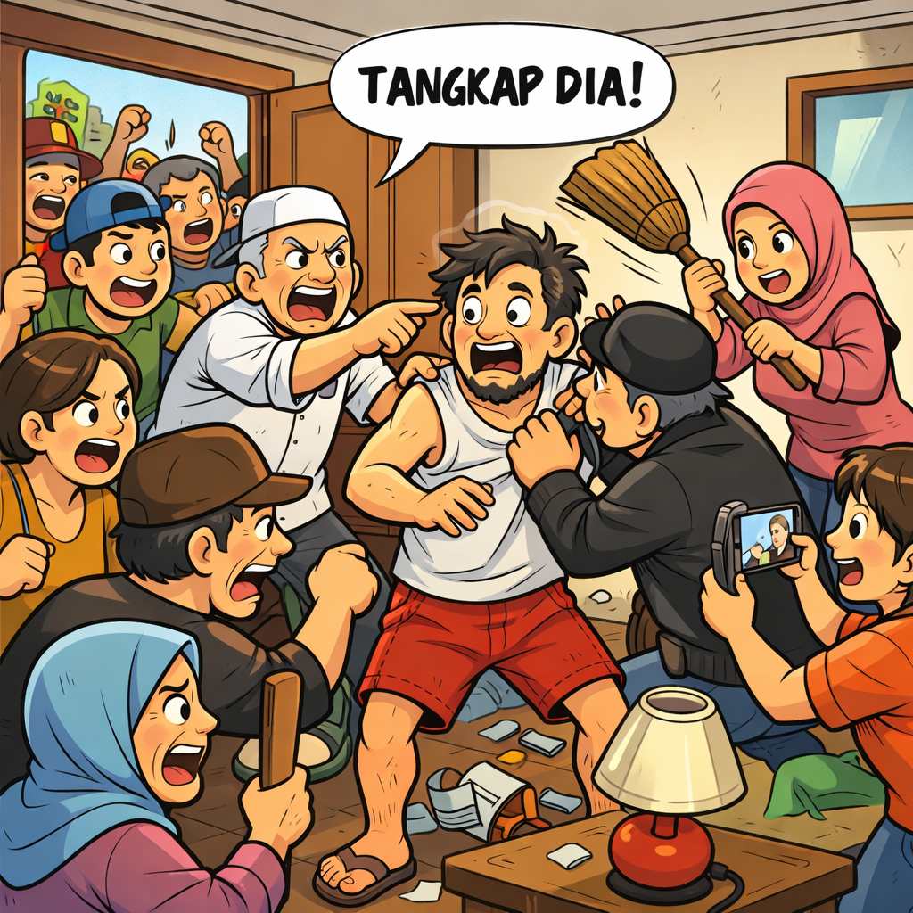 Bawa Istri Orang, Oknum Kakon Tampang Tua Dikabarkan Digerebek Warga Tanjung Senang 