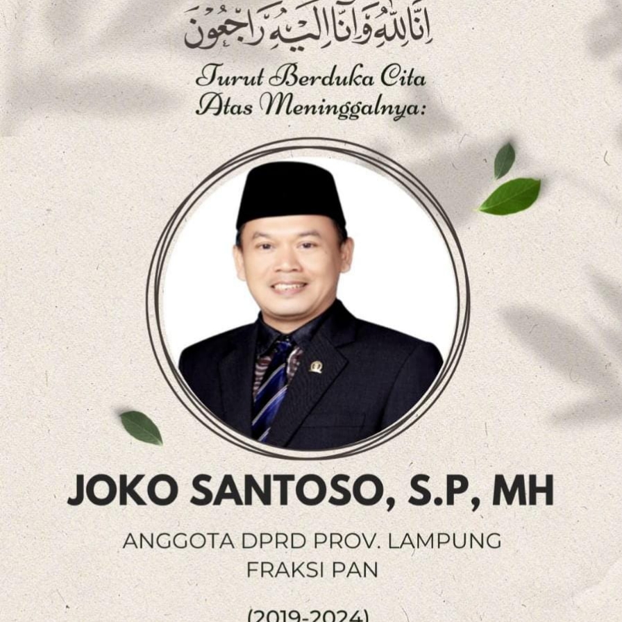 Anggota DPRD Lampung Joko Santoso Meninggal Dunia saat Acara di Gisting Tanggamus