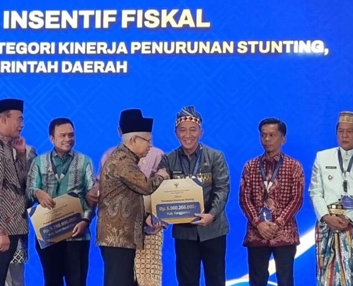 Sukses Turunkan Angka Stunting,Pemkab Tanggamus Diganjar Insentif Fiskal Rp5,9 Miliar