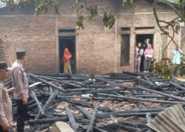 Diduga Korsleting Listrik, Satu Rumah di Pekon Kebumen Hangus Dilalap Api