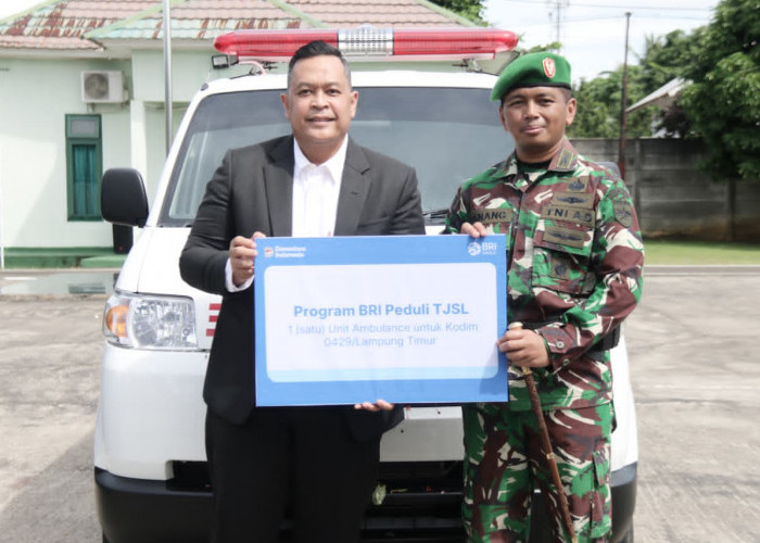 Kodim 0429/Lamtim Terima Ambulans CSR BRI, Guna Mendukung Layanan Kesehatan hingga Pelosok Desa