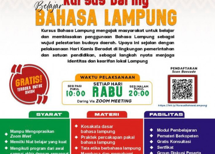 Kursus Daring Bahasa Lampung Gratis Diluncurkan, Dukung Pelestarian Budaya Daerah