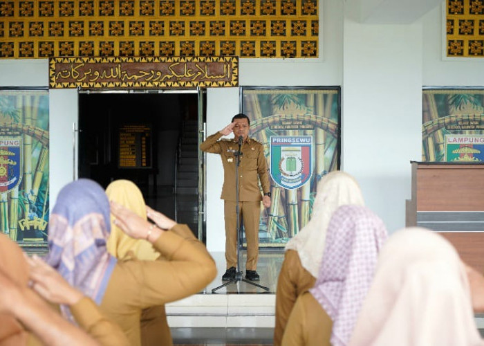 Pimpin Apel Sekretariat Daerah, Bupati Pringsewu, Riyanto Tekankan Disiplin Pegawai 
