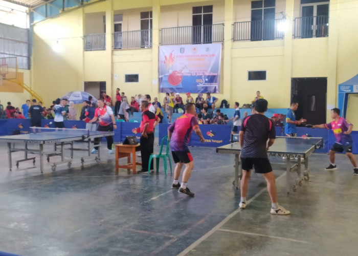 PTMSI Pringsewu Gelar Open Turnamen Tenis Meja Putra Tunggal Cup 2023 se-Lampung