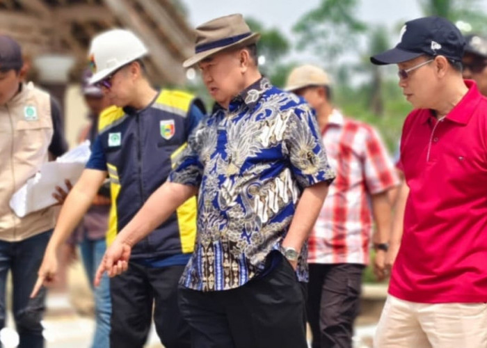 Tinjau Pembangunan Jalan Bupati Tanggamus Pelototi Kualitas 