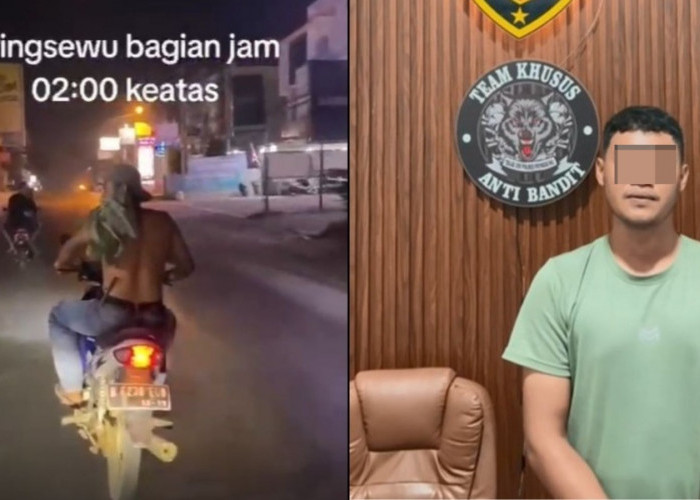Polisi Ungkap Identitas Pria Bertelanjang Dada Bawa Pisau di Pringsewu