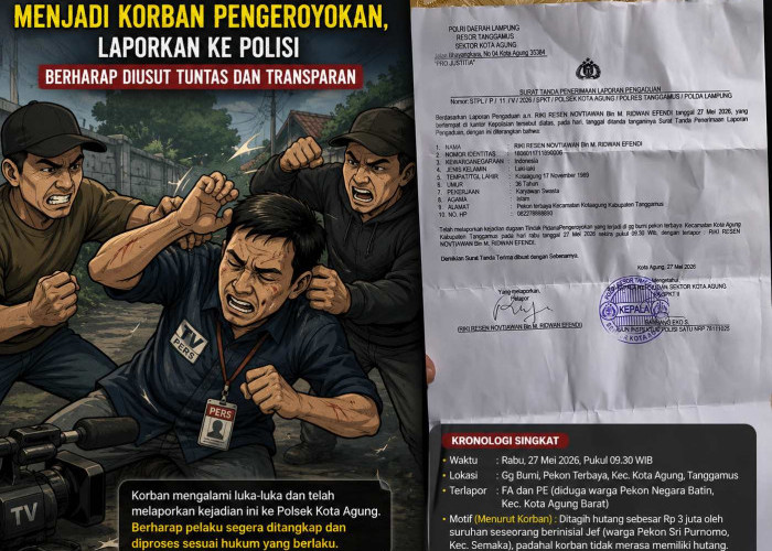 Jurnalis Televisi di Tanggamus Jadi Korban Pengeroyokan, Minta Polisi Usut Tuntas Secara Transparan
